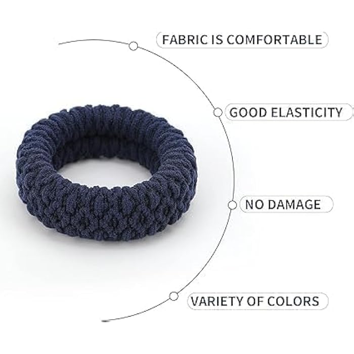 Braided Hair Ties for Women and Girls, Thick Elastic Scrunchies, Pack of 12, Strong Hold No Damage (White) - Image 3